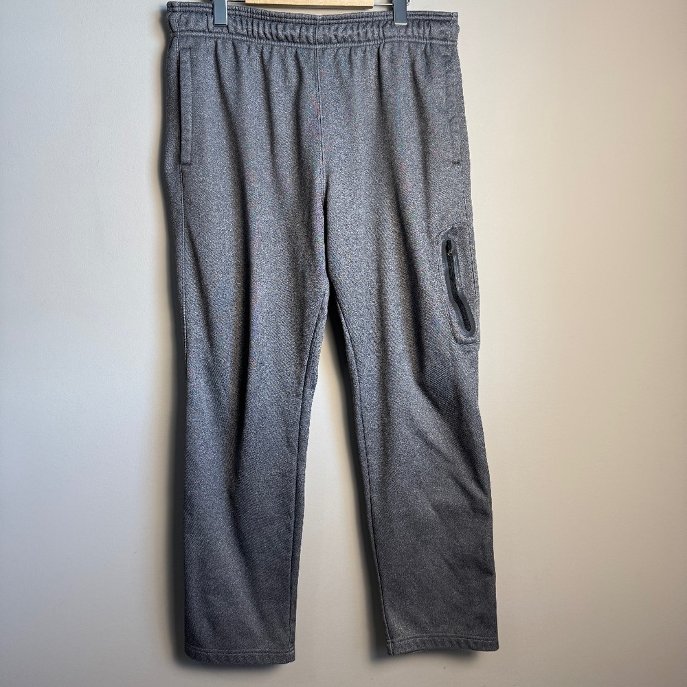 Reebok Men's Large Pull-On‎ Athletic Sweatpants Gray Light Fleece Activewear Gym